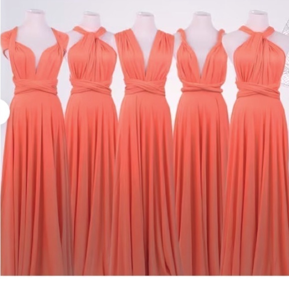 DAVID’S Bridal Infinity Multi Way Dress - Coral